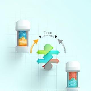 Diagram showing controlled release over time from a ceramic matrix